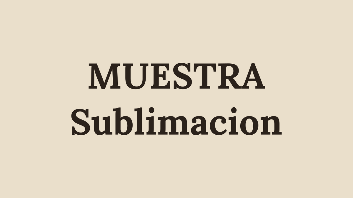 Sublimación (imagen de muestra)